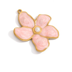 SUMMLY Ciondolo di Tendenza All'Ingrosso Personalizzato Stile Oceano in Olio a Goccia Placcato Oro 18K in Acciaio Inossidabile Charm Fai da Te Gioielli di Moda - Product Image 6