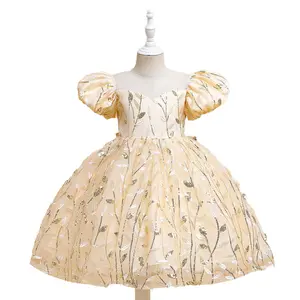 Yeni toptan balo dantel çocuk elbiseleri beyaz prenses doğum günü genç giysi kızların etekler çiçek kız elbise