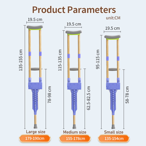 Béquilles doubles antidérapantes pour jeunes et personnes <span class=keywords><strong>âgée</strong></span>s, aide à la marche médicale pour la rééducation des fractures et des plaies sous-cutanées, canne de marche pour jeunes. - Product Image 2
