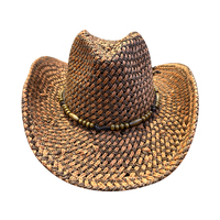 Chapeau Fedora en paille d'été Boho Chic pour hommes et femmes Style Western Cowboy avec raphia et fourrure pour les voyages à la plage