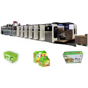 Máquina de Bajo <span class=keywords><strong>Precio</strong></span> para Impresión Flexográfica, Secado, Barnizado, Ranurado, Troquelado Rotatorio, Plegado, Encolado y Flejado de Cajas de Cartón Tipo Fijo - Product Image 1