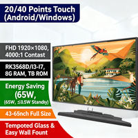 Pantalla Publicitaria Digital LED LCD de 32 Pulgadas, Kiosco con Pantalla Táctil Android IP65, Señalización Digital para Montaje en Pared, Tienda Minorista