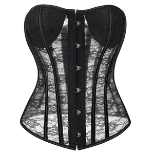 Corsets vintage antibactériens 11 couleurs pour femmes, bustier à lacets avant, sous-poitrine, 5 baleines, 14 os en plastique, maintien ferme, grande taille - Product Image 1