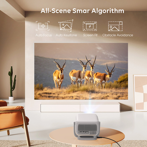 Proyectores LED Económicos de 300 ANSI Lúmenes, 1080P Full HD, <span class=keywords><strong>Bluetooth</strong></span>, Logotipo Personalizado, Android 9, WiFi 5G, Lente de Enfoque Automático para Cine en Casa - Product Image 3