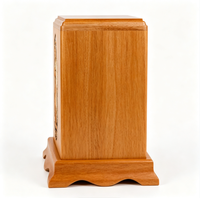 Urne funéraire en bois pour animaux de compagnie avec incrustation Notre-Dame de Guadalupe, religieuse, catholique, verticale, pour cendres de chien ou de chat, souvenir commémoratif