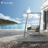 Couture meubles d'extérieur en rotin de haute qualité, chaise pivotante de jardin, mobilier d'extérieur, balançoire de Patio rembourrée