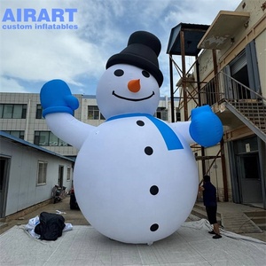 Büyük boy Xmas festivali dekorasyon şişme beyaz kardan adam, şişme dev kardan adam maskot balon - Product Image 6