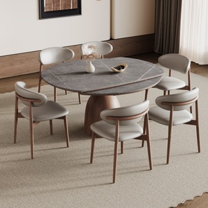 Solid Wood Slab <b>Dining</b> <b>Table</b> 4 Piece Extendable Set Minimalist Design For <b>Dining</b> Room - Product Image 3