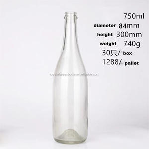 Bouteille de vin en verre ambré de 750 ml, bouteille de champagne pétillante pour vin rouge, vin mousseux avec bouchon en liège - Product Image 4