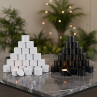 Boîtes à Bougies Cylindriques Sans Soudure Blanches et Noir Mat de 8 OZ pour Bougies ParfuméEs DIY et Cadeaux