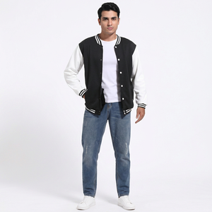 Veste de baseball varsity pour homme de haute qualité OEM, broderie chenille, manches en cuir personnalisées, col montant, logo frontal, hiver - Product Image 1