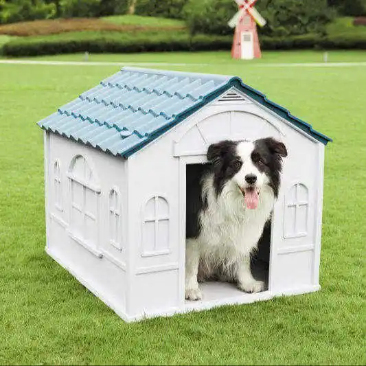 منزل كلب خارجي بلاستيكي كبير الحجم قابل للفصل والإزالة مقاوم للمطر