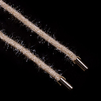 Vente en gros de sweats à capuche ajustables cordon de serrage rond en coton personnalisé brillant cordon de serrage avec vis en argent aglets