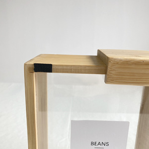 <b>Bamboo</b> Wood Storage Box Rectangle Wooden Lid Beans <b>Container</b> Kitchen Food Organizer Solid Color Modern Minimalist Design - Product Image 4
