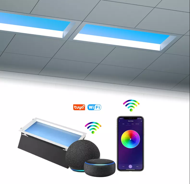 Smart Graffiti Wifi Controlled Led Panel Blue Sky Light Interior Decoration Dimmable Ceiling Light Blue Sky Light