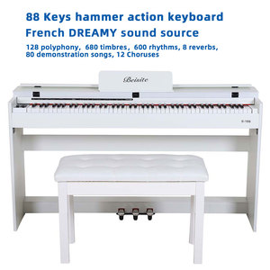 <span class=keywords><strong>Piano</strong></span> Digital Vertical Beisite 186, Teclado <span class=keywords><strong>MIDI</strong></span> Portátil para Niños, Set de Batería, Órgano Electrónico Profesional - Product Image 6