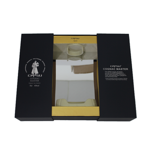 Emballage de boîte-cadeau de verre à vin d'aspiration magnétique à Double combinaison haut de gamme <span class=keywords><strong>cognac</strong></span> Baijiu boîte emballage de boîte à vin brune - Product Image 3