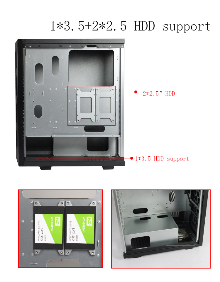 Black new Design OEM High Flow Performance tower computer PC Computer