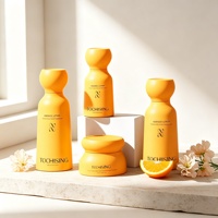 Flacon pompe de luxe haut de gamme pour nettoyant visage, lotion, sérum, pot cosmétique rechargeable en PET, cylindre sans air à paroi épaisse
