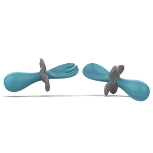 BPA Livre PP Plástico Silicone Talheres Crianças Jantar Talheres <span class=keywords><strong>Set</strong></span> Infant Training Utensílios Toddler Baby Spoon Fork <span class=keywords><strong>Set</strong></span> - Product Image 2