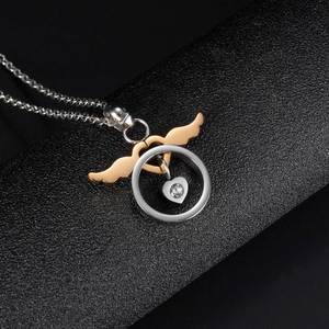 High Quality Men Jewelry Stainless Steel Angel Wing <b>Couple</b> Pendent <b>Necklace</b> for <b>Couple</b> Lover Eternal Titanium <b>Necklace</b> - Product Image 4