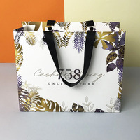   Sac en papier personnalisé avec logo imprimé, sac en papier de luxe laminé mat avec poignée en ruban