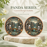 Pièce de monnaie Panda Lovers en cuivre fin 999 de 5 oz, haute définition, colorée UV, effet proof, cadeau pour les passionnés d'animaux, artisanat métallique