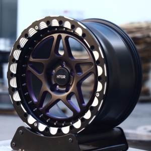 <span class=keywords><strong>Rines</strong></span> HTOR de 15x10 Pulgadas 5x114.3 con Beadlock Forjado para Carreras Todoterreno, Color Negro y Morado, Compatibles con Wrangler YJ TJ <span class=keywords><strong>Cherokee</strong></span> <span class=keywords><strong>XJ</strong></span> Ranger - Product Image 2