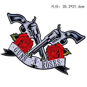 Factory Sell No Minimum Custom Embroidery Iron on Gun Rose Patch for Clothes Bag Biker Jacket - Product Image 2
