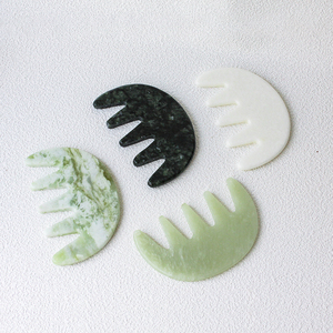 100% Natural <strong>Stone</strong> Head Massage Tool Wholesale Scraping <strong>Gusha</strong> Comb Xiuyan Jade Scalp Massage Gua Sha Comb - Product Image 6