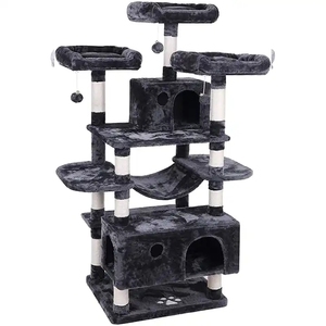Sisal tırmalama mesajları ile özelleştirilebilir ahşap kedi ağacı kulesi Perches hamak kınamak kediler köpekler sahip hayvan desen Pet House - Product Image 2