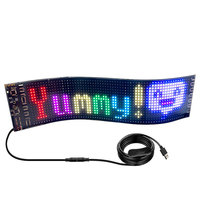 Señal de coche LED Flexible controlada por aplicación, pantalla de visualización de matriz suave, desplazamiento brillante, Mensaje de publicidad comercial, centro comercial LED