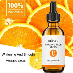 Oem Private Label Whitening Brightening Organic Natural Vit C Vitamin E Face Serum For Skin Care