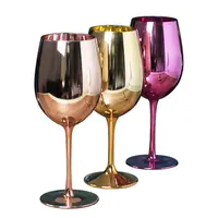 Espejo galvanizado de color oro rosa para fiesta, copa de vino, logotipo personalizado