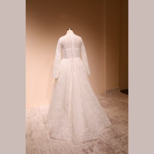 <span class=keywords><strong>Robe</strong></span> <span class=keywords><strong>de</strong></span> <span class=keywords><strong>mariée</strong></span> <span class=keywords><strong>de</strong></span> luxe classique à col montant et manches longues, ornée <span class=keywords><strong>de</strong></span> fleurs en dentelle, coupe trapèze modeste, <span class=keywords><strong>pour</strong></span> <span class=keywords><strong>mère</strong></span> <span class=keywords><strong>de</strong></span> <span class=keywords><strong>la</strong></span> <span class=keywords><strong>mariée</strong></span>, grandes tailles, sur mesure, vente en gros - Product Image 3