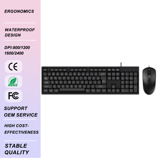 Factory Supply Laptop Desktop Computer Office Business Mouse and Keyboard Combo Wired Keyboard and Mouse Set
