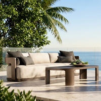 Ensemble de canapés d'extérieur de luxe pour villas et hôtels, mobilier de jardin moderne en aluminium, idéal pour patios et espaces décontractés