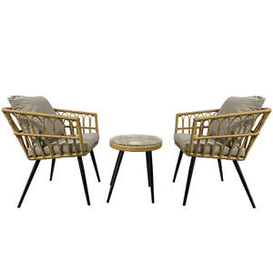 Prácticos muebles pequeños de estilo fresco, sofá de ratán en bruto y mesa de centro para sala de estar, dormitorio, jardín, <span class=keywords><strong>terraza</strong></span> - Product Image 1