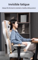 Chaise de bureau ergonomique en cuir gris clair, inclinable, réglable et confortable, pour la maison, la salle à manger, le cybercafé
