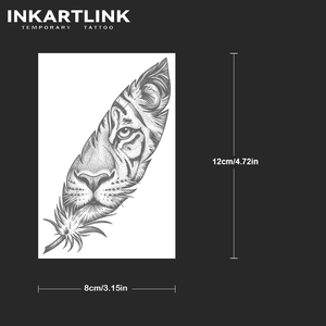 Tatuaje Temporal Semipermanente INKARTLINK Personalizado con Diseño de Pluma de Tigre, Resistente al Agua, de Larga Duración (1-2 Semanas), Tinta Jagua - Product Image 3