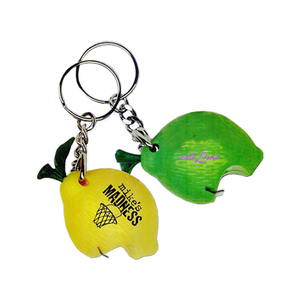 Tùy chỉnh mở chai chanh hình dạng nêm mở chai Keychain Lime lát Móc chìa khóa mở chai - Product Image 3