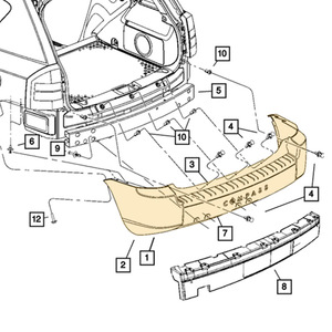 Parachoques Trasero Thzy 68051223AB para Jeep Compass Mk 2009-2010 con Transmisión Automática - Product Image 4