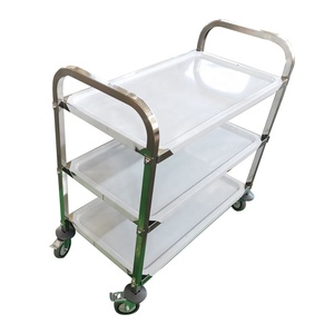 3 Tier Rvs Utility Serveren Winkelwagen Keuken Bus Trein Catering Voedsel Trolley Restaurant Dining Dienst Winkelwagen Met Wielen - Product Image 6