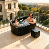 Vente directe usine – Baignoire gonflable noire en PVC, en tissu Drop Stitch, pour bain froid, avec refroidisseur d'eau, pour la famille