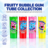 Tube d'emballage personnalisé pour chewing-gum, cylindre en aluminium et plastique avec bouchon à vis, impression UV, diamètre 12,7-35 mm