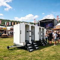 Robuster Verzinkter Traktionsrahmen Mechanische Bremse Komplettes Lichtsystem Mobile Sanitäranlage mit Hubrad für Parkveranstaltungen
