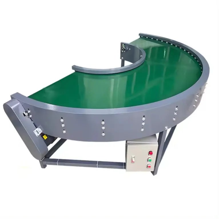 Endüstriyel montaj üretim hattı için PVC yeşil yassı bantlı taşıyıcı/alüminyum profiller konveyör sistemi