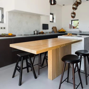 Campione gratuito mobili per la casa moderna cucina estensibile in <span class=keywords><strong>legno</strong></span> da pranzo Bar bancone isola <span class=keywords><strong>tavolo</strong></span> con armadio di stoccaggio - Product Image 1