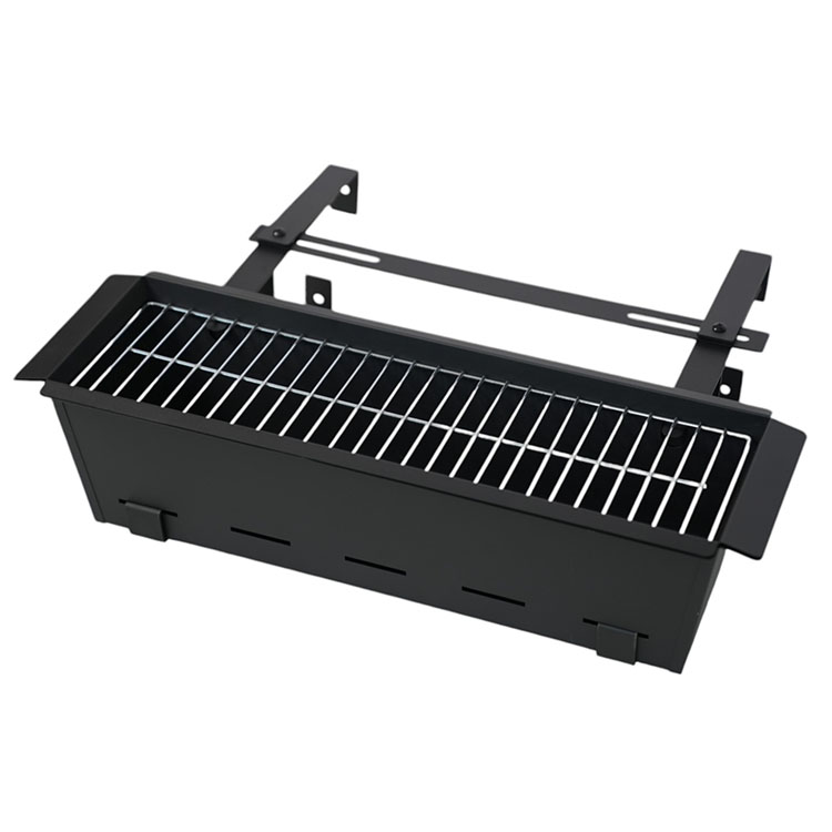 Joyfair - Griglia a carbone con 2 griglie per barbecue, 35,6 cm, piccola griglia portatile con coperchio di bloccaggio, per campeggio all'aperto, patio, barbecue in cortile, cucina da tavolo