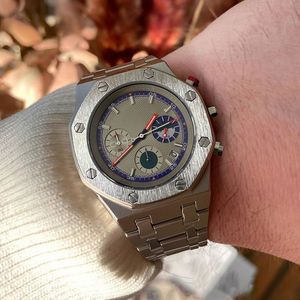 Montre pour homme CILOA à grand cadran personnalisable, argentée, marque authentique, cadeau de luxe léger, montre à quartz étanche, haute qualité. - Product Image 1